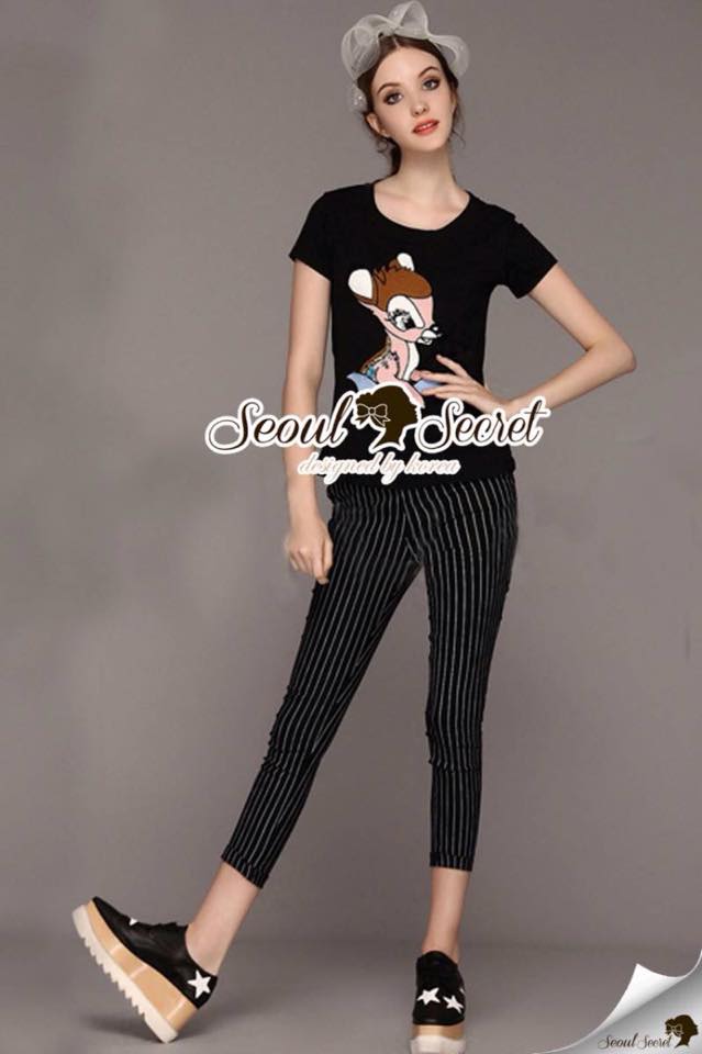 พร้อมส่ง เสื้อยืดคอกลม เติมความน่ารักด้วยงานปัก