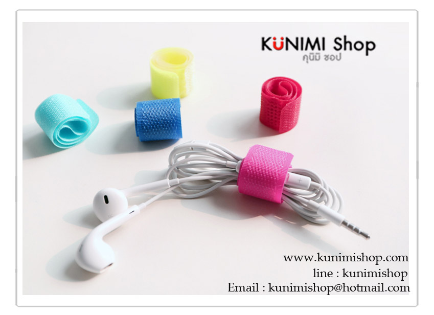 แถบตีนตุ๊กแก Velcro สำหรับ รัดพันสายไฟ สายคอมพิวเตอร์ ให้เป็นระเบียบเรียบร้อย 1 แพ็ค มี 6 ชิ้น (สุ่มคละสี)