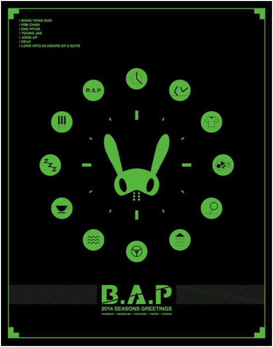 [Pre] B.A.P : 2014 Season Greeting [Calendar_Table +Scheduler +Postcard +Sticker +Poster Calendar]