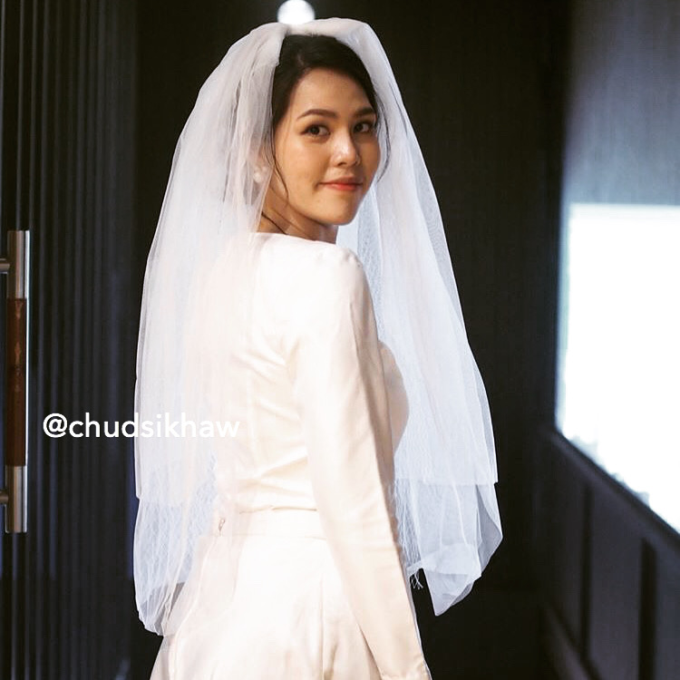 เวล ผ้าคลุมเจ้าสาว 3 ชั้น ชั้นตาข่าย+ชั้นผ้าเรียบ ผ้าดี ฟูสวย (คลุมหน้าได้)