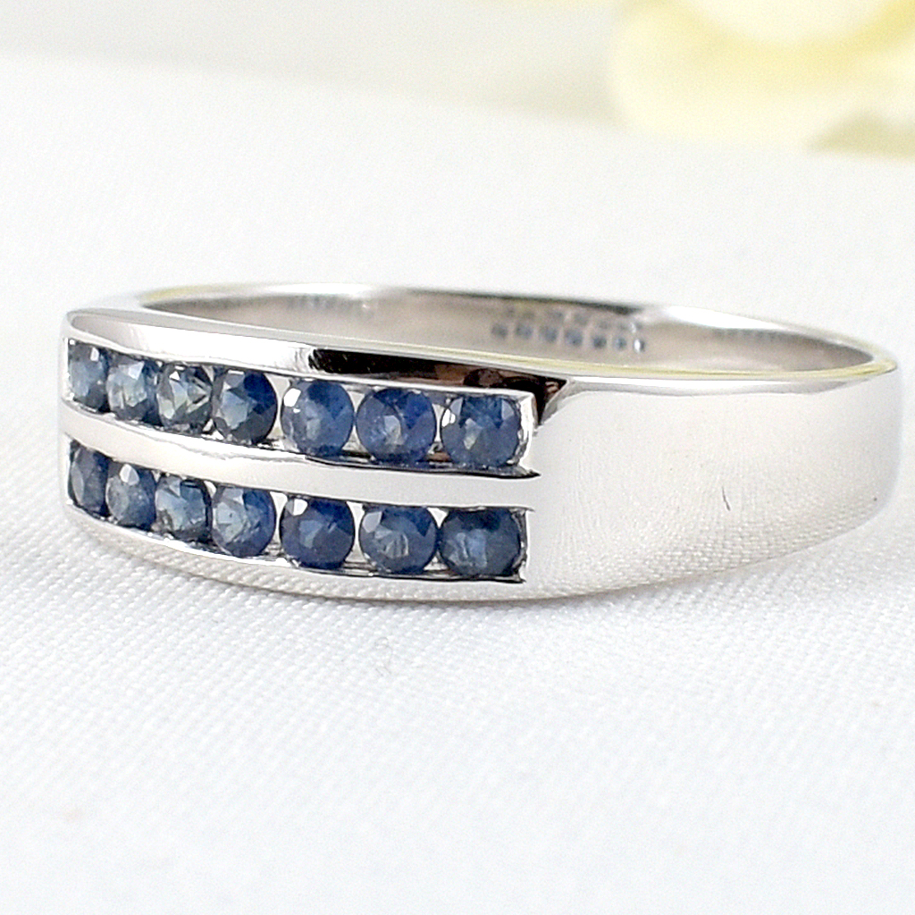 SKJewelryfactory แหวนเงินแท้ 92.5% ฝังพลอยไพลินแท้ ดีไซด์สปอร์ต ER00789-BSA