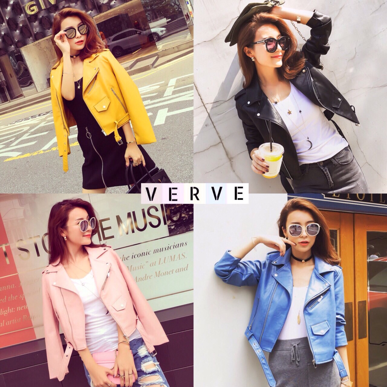 พร้อมส่ง แจ๊กเก๊ตหนังมี 4 สี