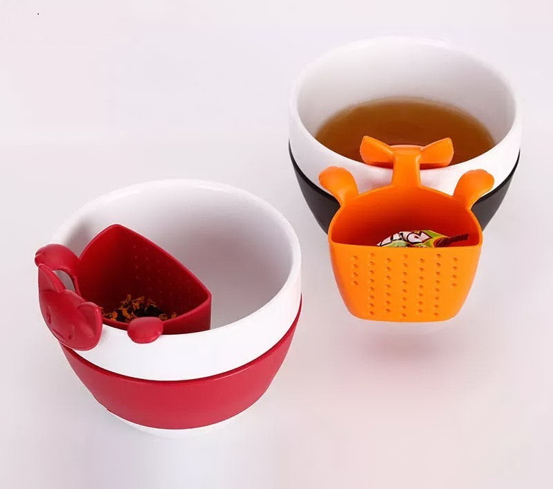 ที่กรองชา ซิลิโคน tea infuser ลายแมวเกาะถ้วย มี 3 สี
