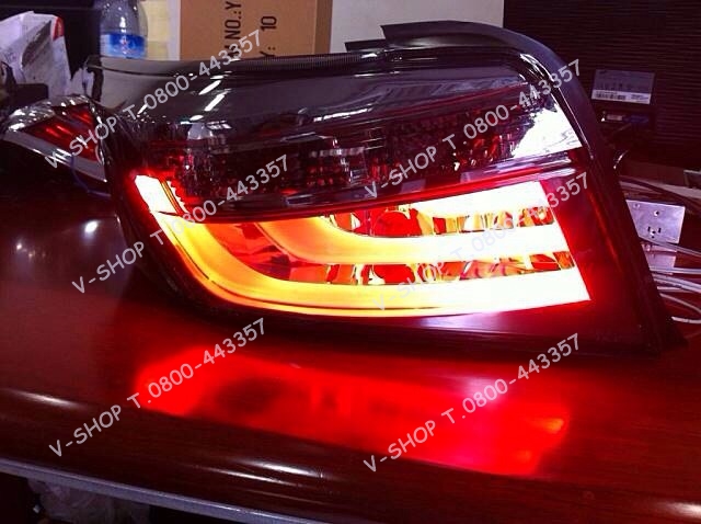 ไฟท้ายทรง BMW New Vios 2013 โคมแดง-สโมก