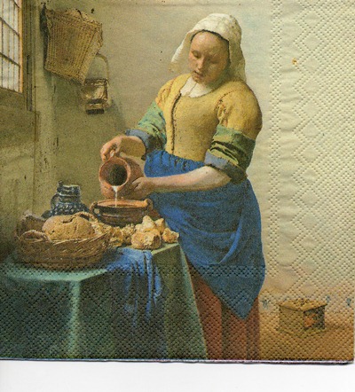 แนวภาพ Liftstyle The Milkmaid ภาพวินเทจ กระดาษแนพกิ้นสำหรับทำงาน เดคูพาจ Decoupage Paper Napkins ขนาด 33X33cm