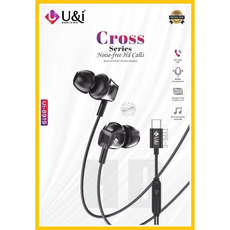U&I หูฟัง Type C Cross Series Noise-Free HD Calls UI-8919 เสียงดี ราคาถูก