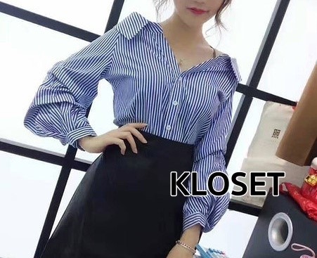 พร้อมส่ง Zara shirt เสื้อเชิ้ตทรงปาดไหล่