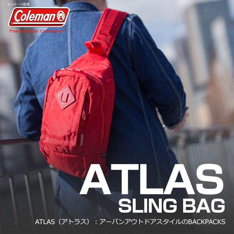 Coleman - ATLAS SLING BAG – 5 L Heater (สีเทาควันบุหรี่) コールマン ボディバッグ アトラス スリングバッグ 対応 自転車/ウォーキング