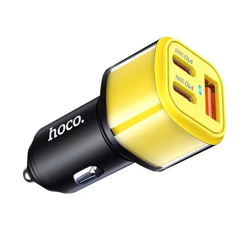 Hoco HK72 หัวชาร์จในรถยนต์ 3 ช่อง รองรับ 24V ชาร์จไวด้วย PD60W