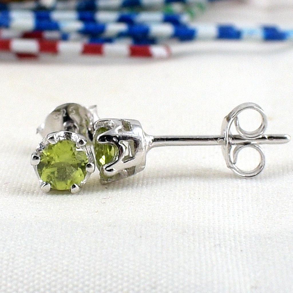 SKJewelryFactory EER00253-PDT ต่างหูพลอยแท้ ต่างหูสีเขียว ต่างหูพลอยเพอริดอทแท้ สีเขียวมะกอก