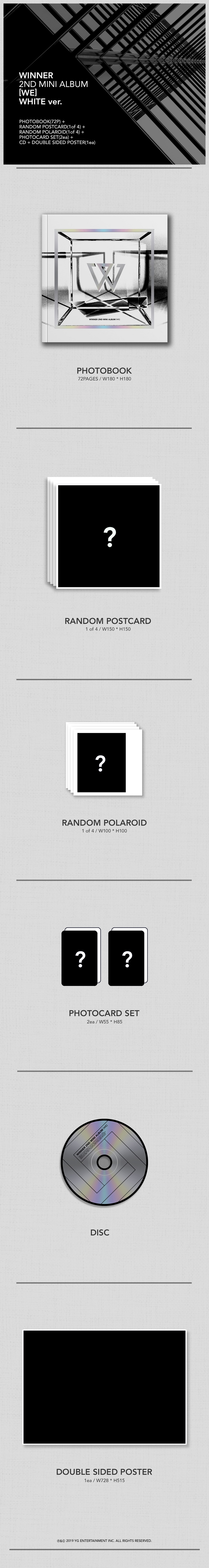 [Pre] WINNER : 2nd Mini Album - WE (Black+Blue+Silver+White Ver. SET) +Poster