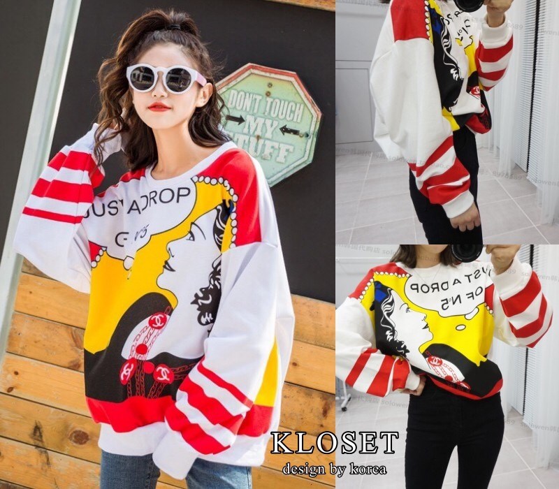 เสื้อผ้าเกาหลี พร้อมส่ง สเวตเตอร์ Chennel