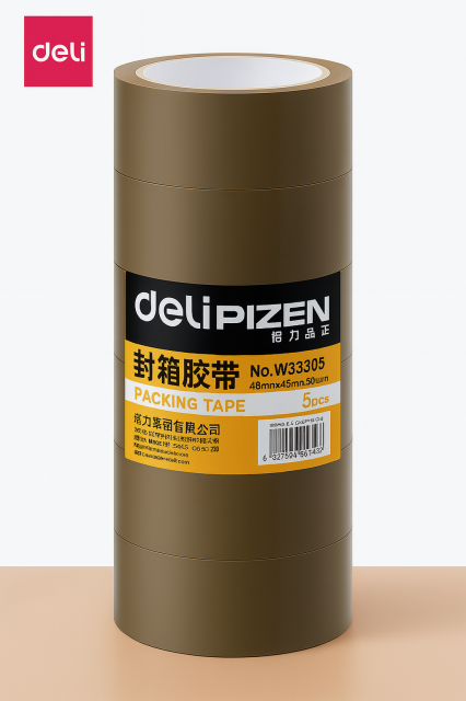 DELIPIZEN PACKING TAPE เทปแปะกล่องน้ำตาล เทปกาว เทปติดกล่อง สีน้ำตาล 5 ม้วน/แพค สุดคุ้ม