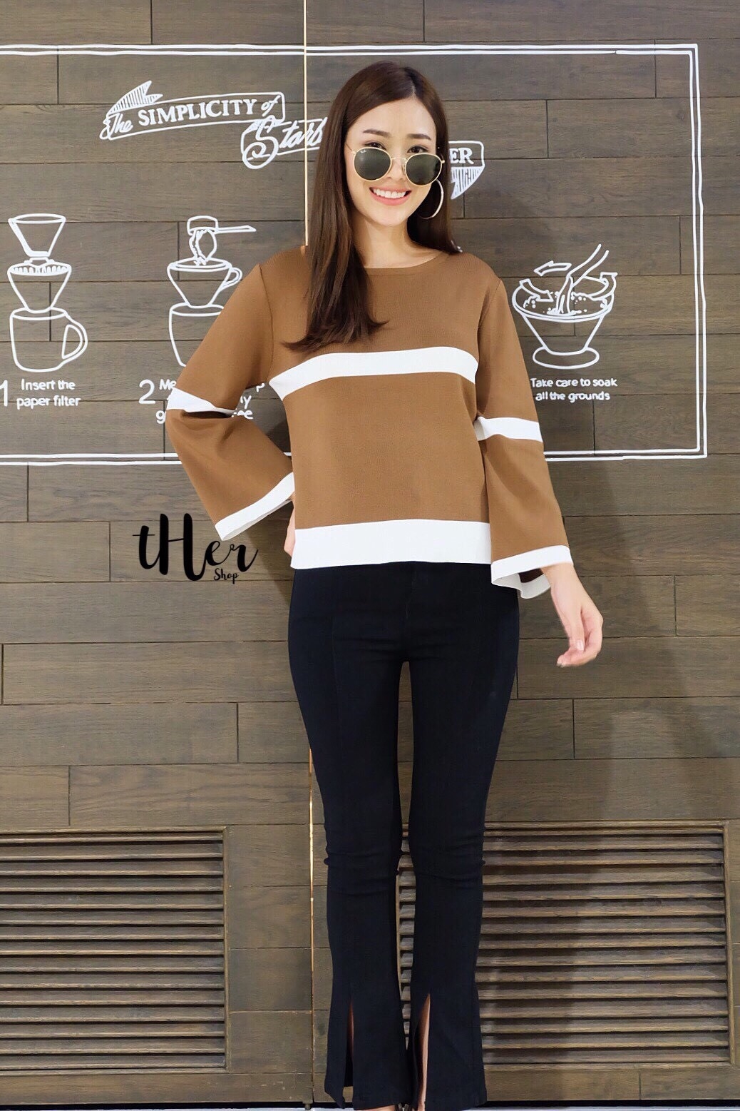 เสื้อแฟชั่่น พร้อมส่ง เสื้อไหมพรม ทรงปล่อย