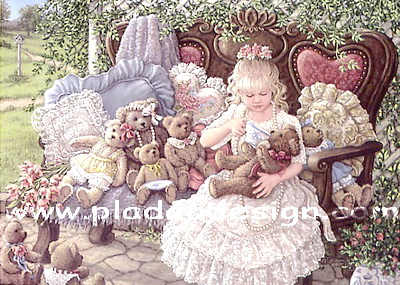 กระดาษสาพิมพ์ลาย rice paper เป็น กระดาษสา สำหรับทำงาน เดคูพาจ Decoupage แนวภาพ ได้เวลาน้ำชายามบ่ายของเจ้าหญิงน้อย กับกองทัพตุ๊กตาหมี เท็ดดี้ แบร์ teddy bear เพื่อนสนิท (pladao design)