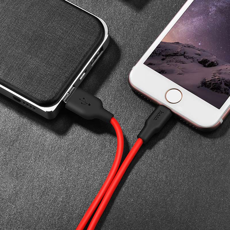 สายชาร์จ Hoco Cable USB to Lightning “X21 Plus” charging data sync 2m