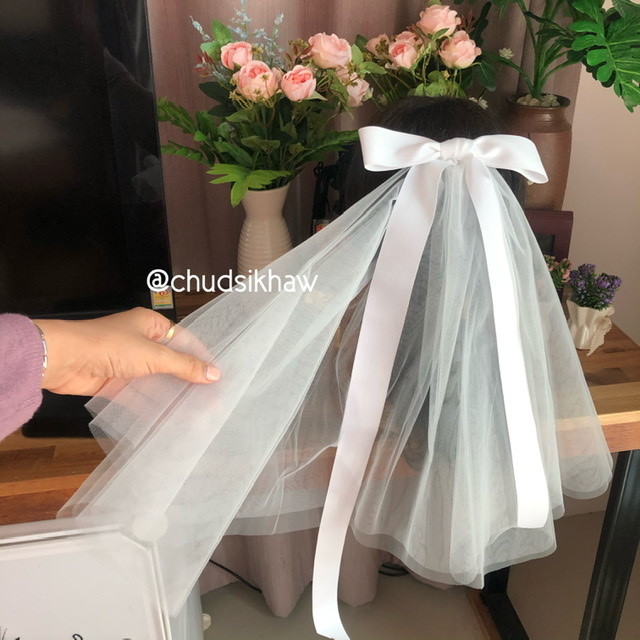 เวล ผ้าคลุมเจ้าสาวติดโบว์ แนวมินิมอล น่ารักมาก