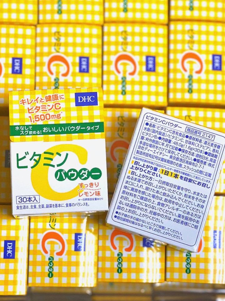 DHC Vitamin C Powder วิตามินซีเข้มข้นชนิดผง รสเลม่อน ให้ผิวสวยใส ได้รับวิตามิน C สูงถึง 1500 mg.