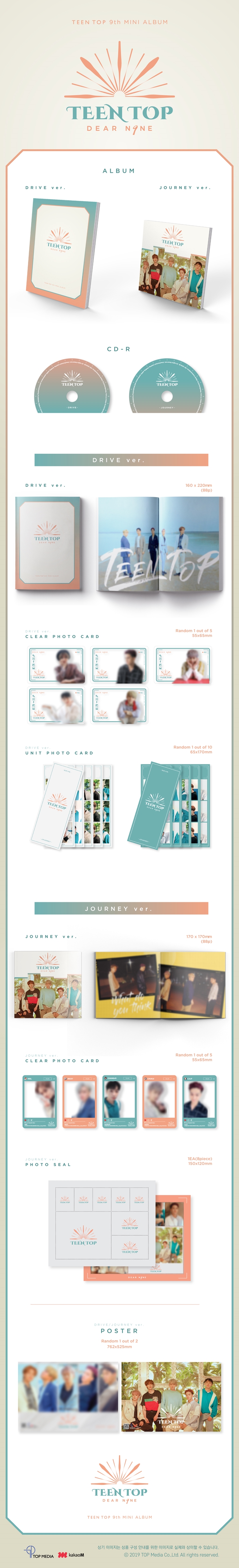 [Pre] Teentop : 9th Mini Album - DEAR.N9NE (Drive Ver.)