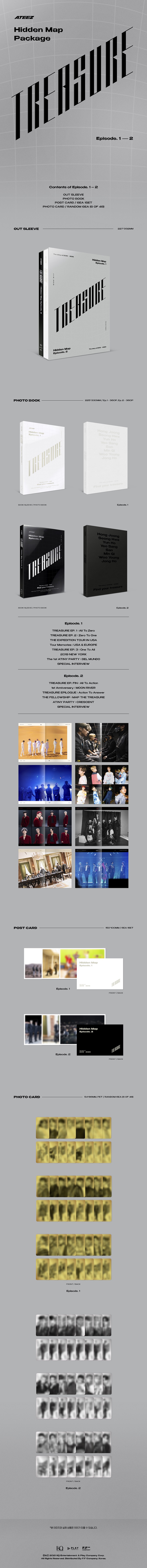 [Pre] ATEEZ : Photbook - TREASURE : HIDDEN MAP PACKAGE Episode.1&2