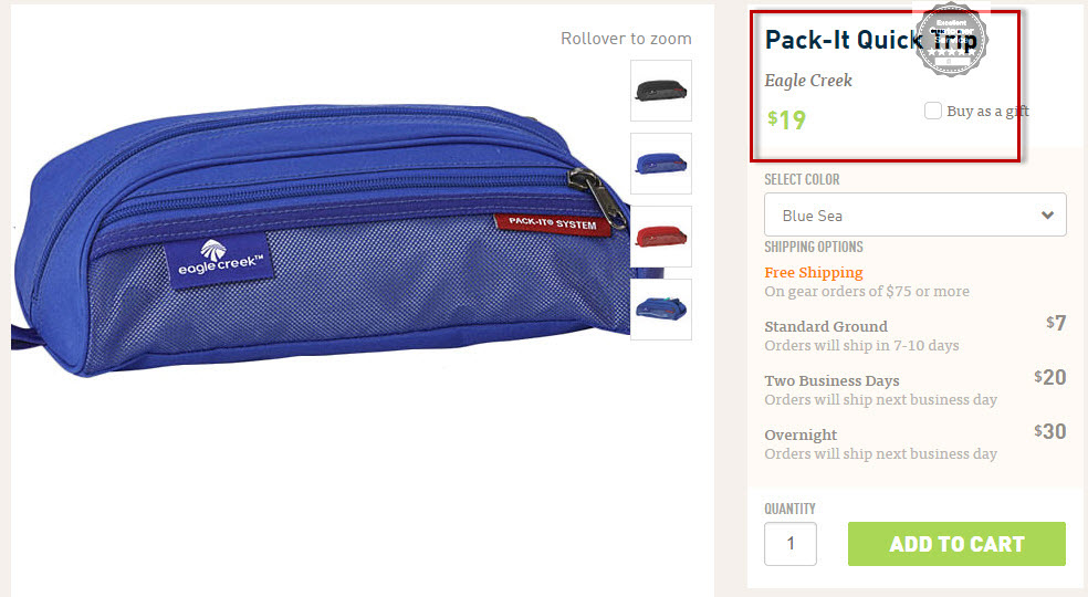 Eagle Creek - PACK IT SYSTEM สีดำ