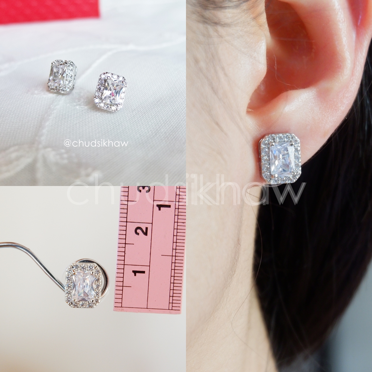 รวมแบบต่างหู รูปอัพเดทล่าสุด (ต่างหูแบบเจาะหู ก้านทำจากเงิน หรือ ชุบเงิน เพชร cz)
