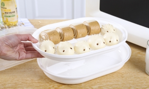 กล่องนึ่งอาหาร กล่องอุ่นอาหารในไมโครเวฟ กล่องอาหารใส่ไมโครเวฟได้ กล่องใส่อาหารอุ่นไม่โครเวฟได้ พร้อมชั้นแยก และฝาปิด