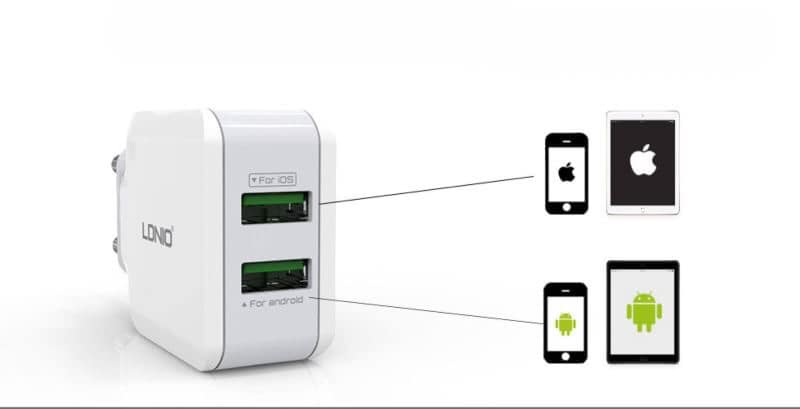 หัวชาร์จ LDNIO A2202 2.4A USB connector for a USB port