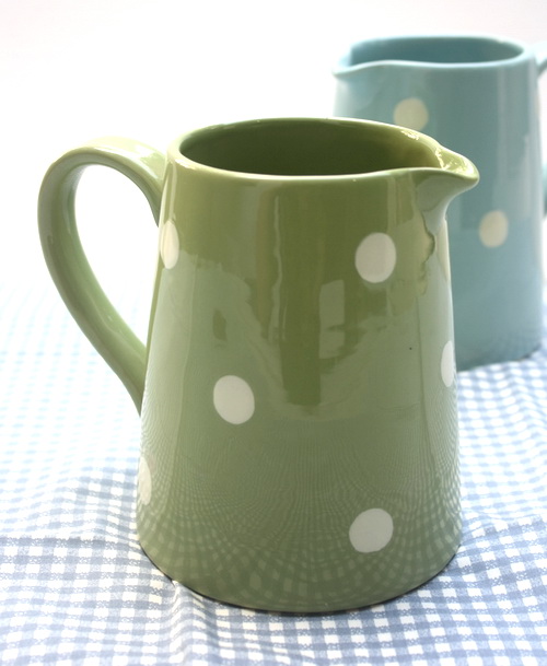 เหยือกน้ำขนาดกลางสไตล์วินเทจ ลายจุด Polka Dot สีเขียว epc design
