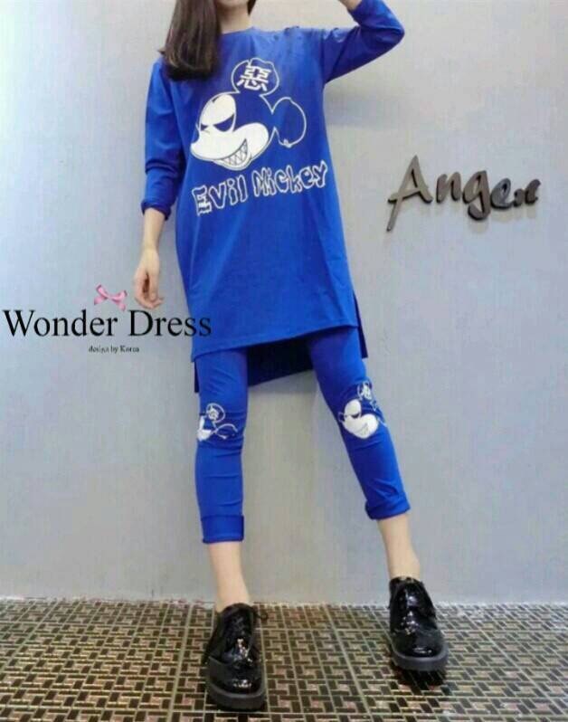 พร้อมส่ง เสื้อตัวยาว สกรีนลายน้องมิกกี้