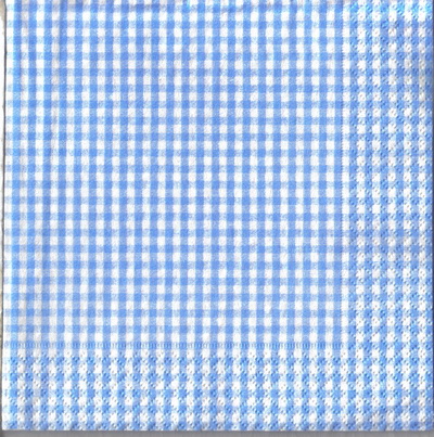 แนวภาพลายแต่ง Vichy Light Blue เป็นภาพเต็มแผ่น กระดาษแนพกิ้นสำหรับทำงาน เดคูพาจ Decoupage Paper Napkins ขนาด 33X33cm
