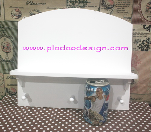ชิ้นงานดิบ ไม้ MDF ทำสีขาวพร้อม ใช้ทำ Decoupage งานเพนท์ หิ้ง + ที่แขวน โขว์ของ