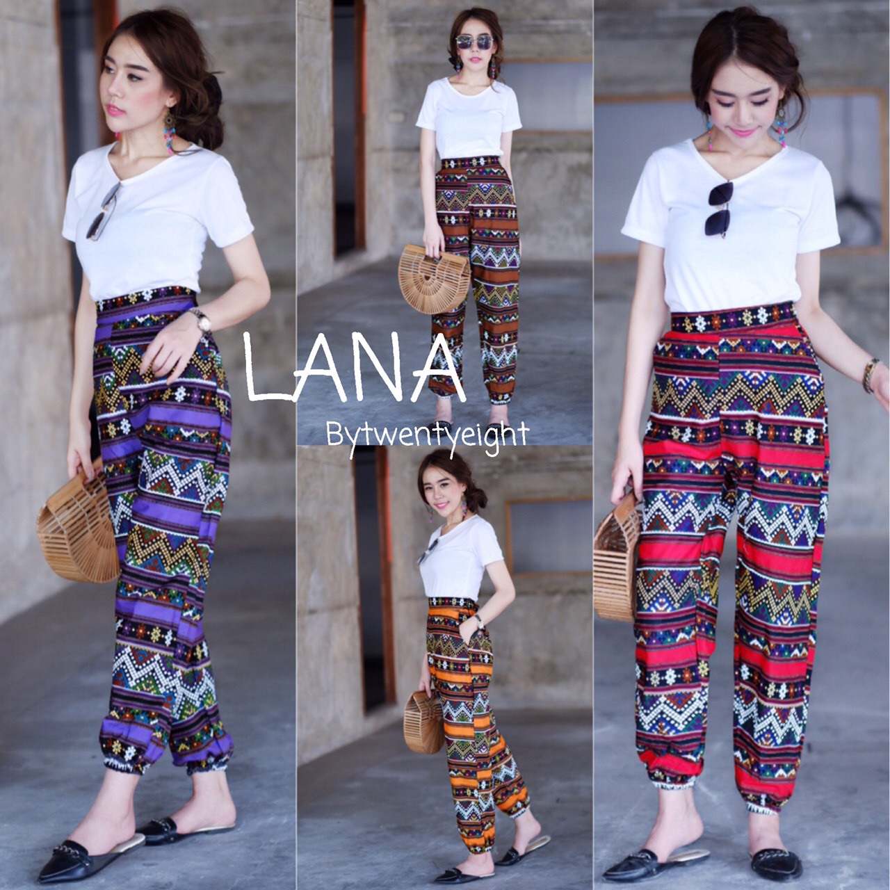 เสื้อผ้าเกาหลี พร้อมส่ง เสื้อสีพื้น กับ กางเกง