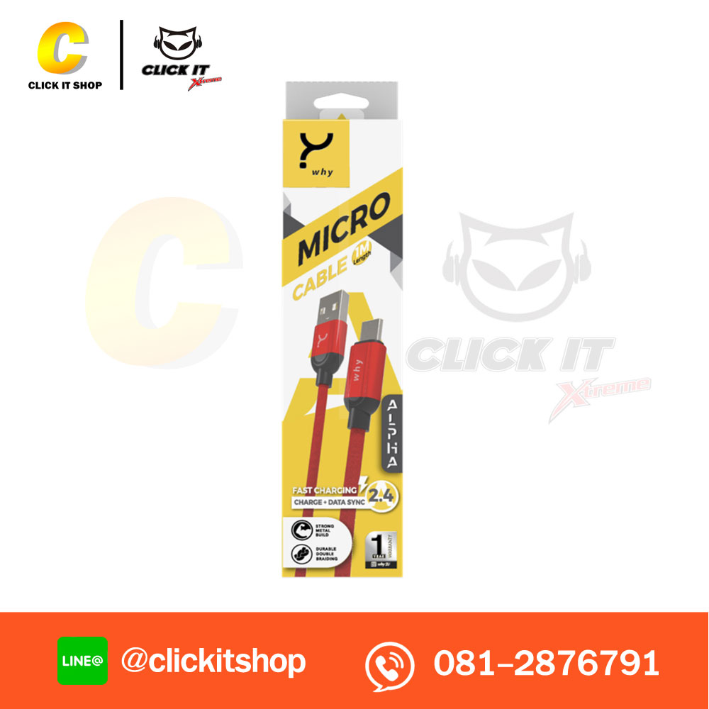 Cable WHY Alpha UC-1231A Micro 1M - Red