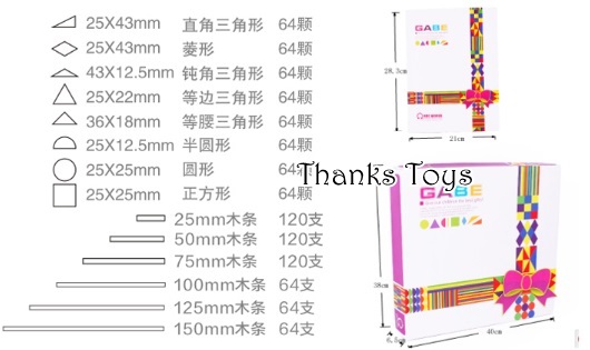 บล็อกไม้ Gabe Froebel Wooden Educational Toys 1,064 ชิ้น