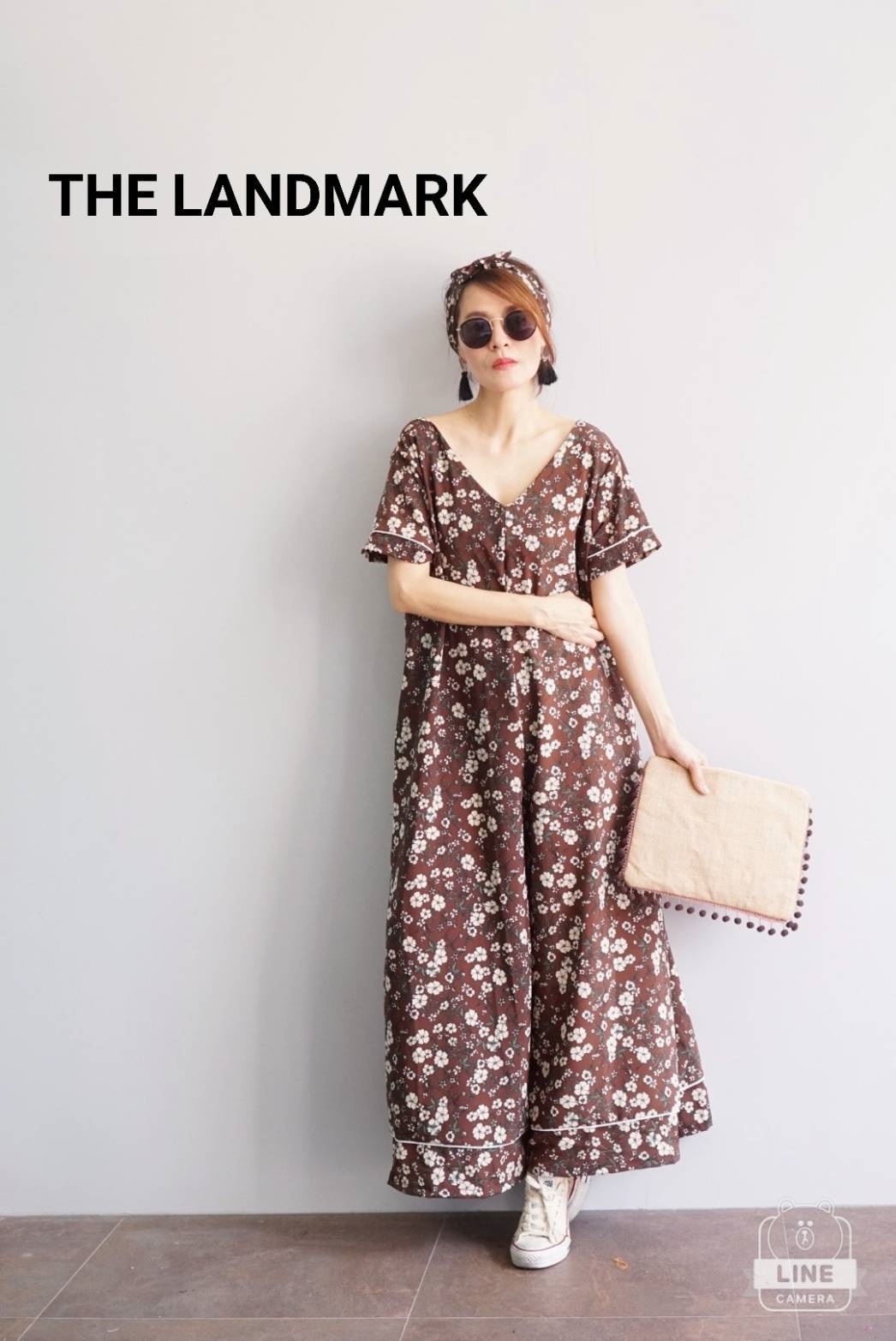 เสื้อผ้าเกาหลี พร้อมส่ง จั้มสูท ทรงขาบาน