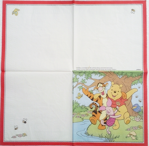 แนวภาพการ์ตูน Winnie the Pooh วินนี่เดอะพู Disney กระดาษแนพกิ้นสำหรับทำงาน เดคูพาจ Decoupage Paper Napkins ขนาด 33X33cm