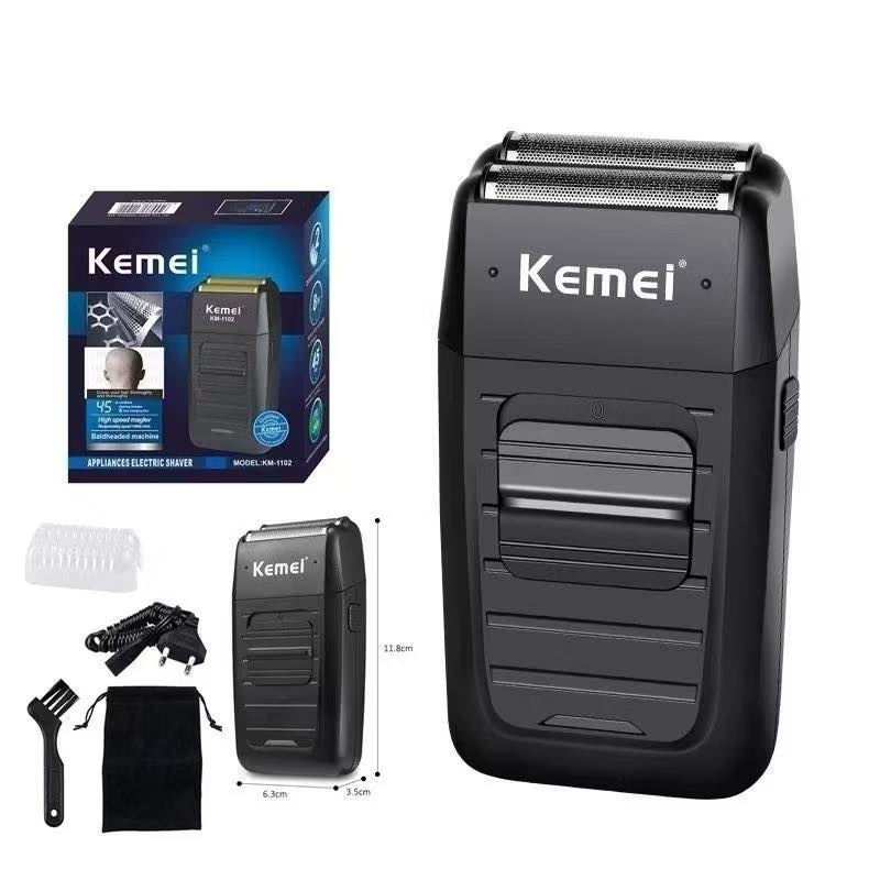 KEMEI KM-1102 เครื่องโกนหนวดไฟฟ้า เครื่องโกนหนวดแบบชาร์จไฟ โกนได้เรียบเนียน