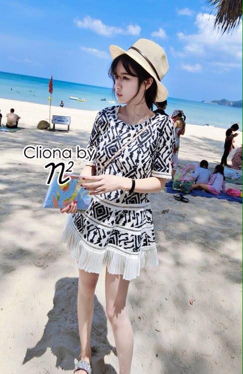 พร้อมส่ง Mini Dress ฮาวาย ตัดเย็บด้วยเนื้อผ้าคุณภาพดี