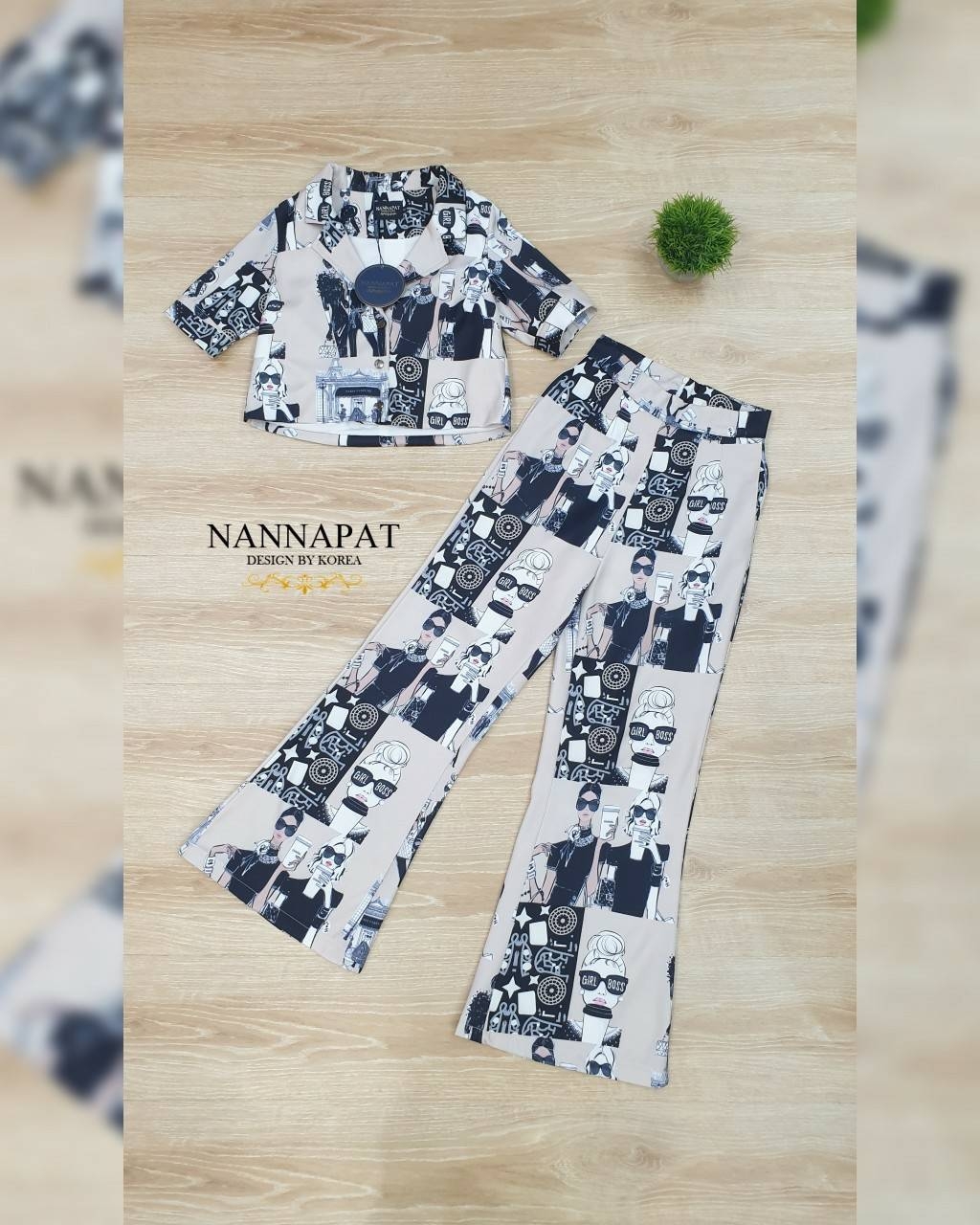 เสื้อผ้าแฟชั่น พร้อมส่ง เสื้อกระดุมหน้า กางเกง