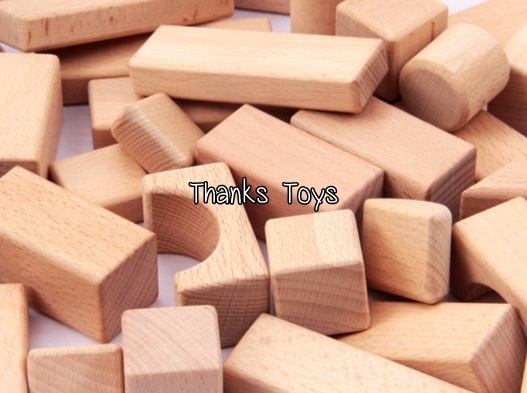 บล็อกไม้ 100 ชิ้น สีธรรมชาติ