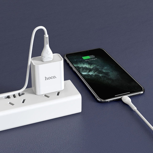ชุดหัวชาร์จ+สาย Ip Hoco Wall charger “C81 Asombroso” US plug set with cable