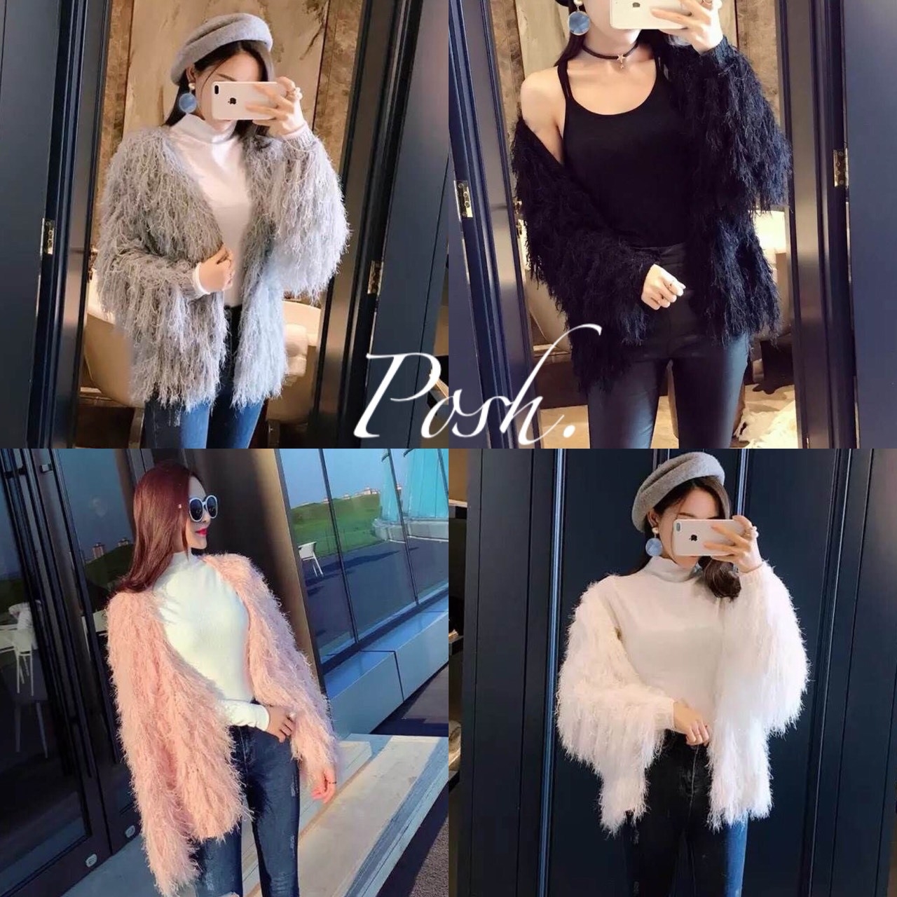 เสื้อผ้าเกาหลี พร้อมส่ง เสื้อขนเฟอร์ ของแท้ ของจริง