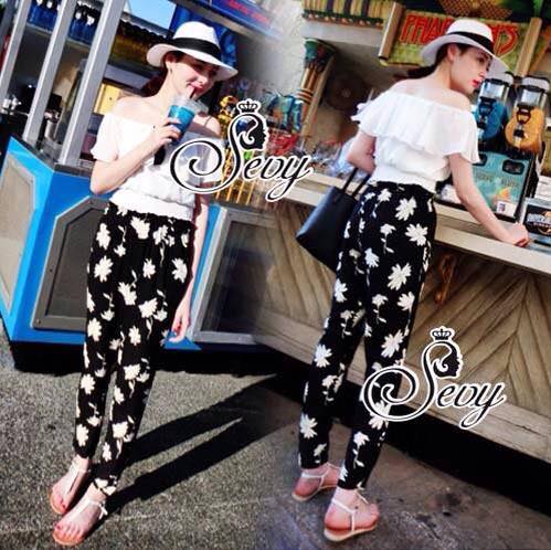 พร้อมส่ง Set เสื้อทกางเกง Kawaii เย็บสม้อค