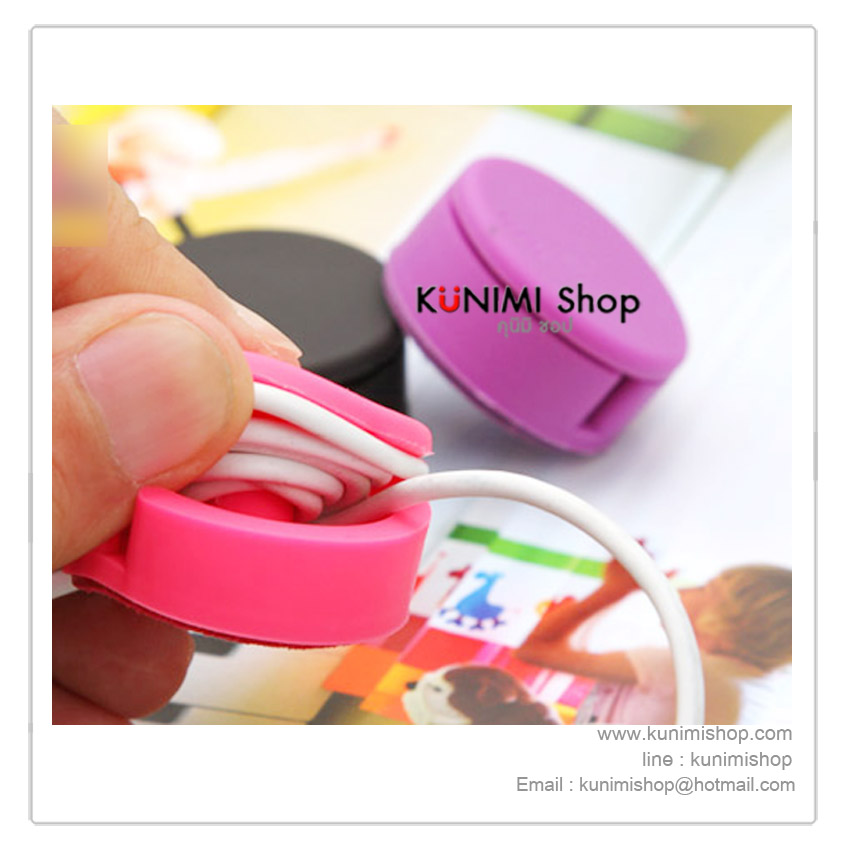 ที่พันเก็บสายหูฟังโทรศัพท์ มือถือ สวย น่ารัก รูปทรงลูกกวาดพร้อมที่เช็ดหน้าจอโทรศัพท์มือถือ ขนาดเส้นผ่าศูนย์กลาง 3 ซม. สูง 1.3 ซม.