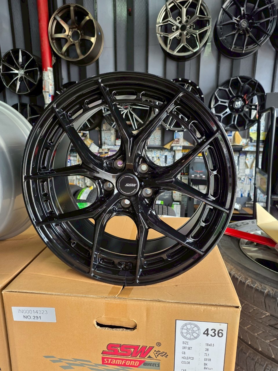 ล้อ SSW S436 ขอบ18x8.5 ET38 5x108 สีดำเงา BK *ราคาต่อวง*