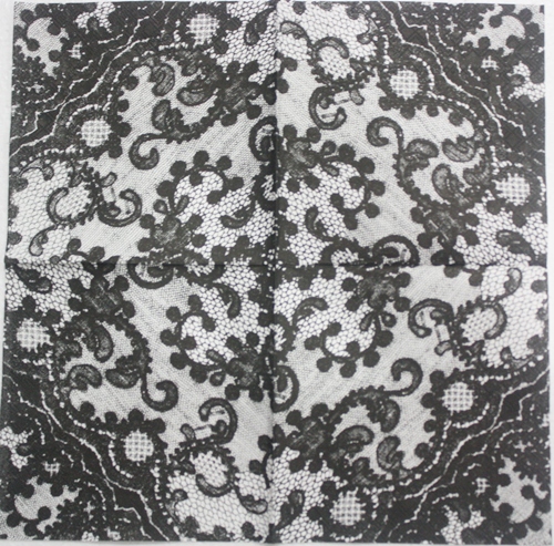แนวภาพลายแต่ง ลายผ้าลูกไม้สีดำ Vintage Lace เป็นภาพเต็มแผ่น กระดาษแนพกิ้นสำหรับทำงาน เดคูพาจ Decoupage Paper Napkins ขนาด 33X33cm