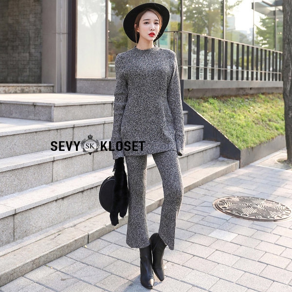 เสื้อผ้าเกาหลี พร้อมส่ง Set 2 ชิ้น เสื้อ+กางเกง