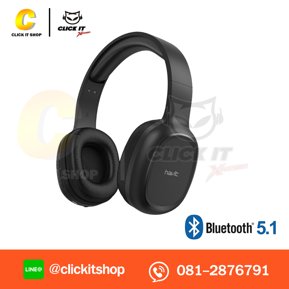 HEADSET (หูฟังบลูทูธ) BLUETOOTH HAVIT H2590BT PRO - BLACK