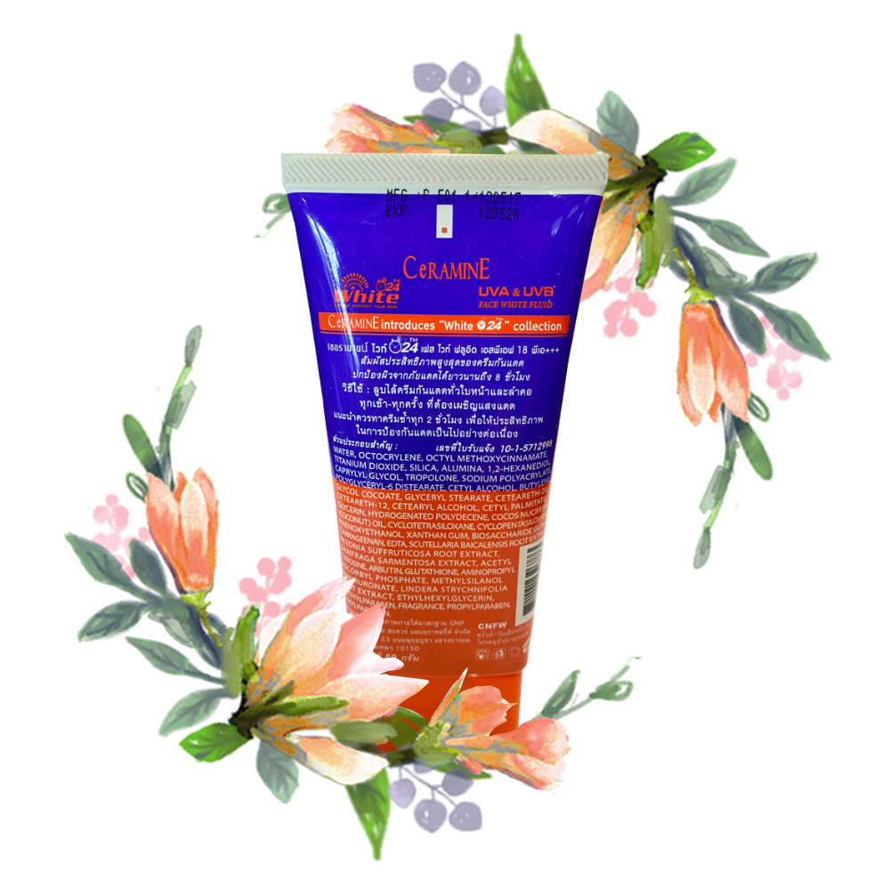 CeRAMINE White 24th Face White Fluid SPF18 PA+++ ไวท์ ทเวนตี้โฟร์ เฟส ไวท์ ฟลูอิด เอสพีเอฟ 18 พีเอ+++
